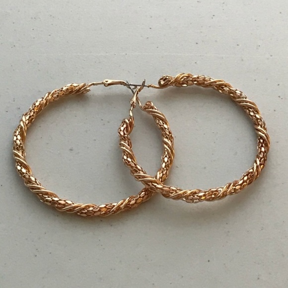 Fashion Jewelry Jewelry - Braided Gold-tone Hoop Earrings